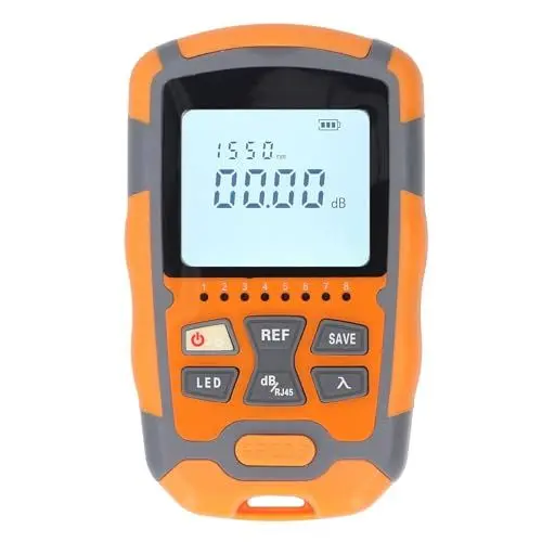 Produktbild: FTVOGUE FTTH-Werkzeugsatz, Glasfaser-Terminierung, 30 MW, Visuelle Fehlersuche, Leistungsmesser-Spaltgerät, FC-zu-LC-Adapter-Abisolierer mit Lederhandtasche für die