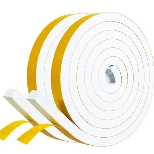 Produktbild: FTXandy Dichtungsband Selbstklebend 2 x 20mm(B) x10mm(D) x2m(L) Schaumstoff Dichtungsband Anti-Kollision Schalldämmung Weiß Wetterfest Moosgummi Selbstklebend für Tür Fenster