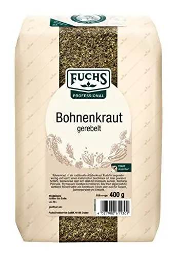 Produktbild: Fuchs Professional - Bohnenkraut gerebelt | Ideal zum Würzen von Eintöpfen und Bohnengerichten| 400 g im großen Beutel