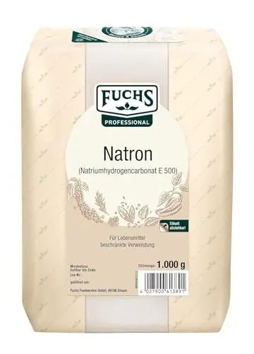 Produktbild: Fuchs Professional - Natron | Einsetzbar als Backtriebmittel, Spülmittel, zum Neutralisieren von Gerüchen und Reinigen von Abflüssen | 1 kg im Beutel, Pulver