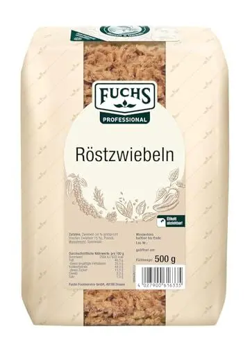 Produktbild: Fuchs Professional - Röstzwiebeln | Zum Verfeinern von Hot Dogs, Burgern oder Zwiebelbrot | Profi-Qualität für Großverbraucher und Gastronomie | 500 g im recyclebaren Beutel