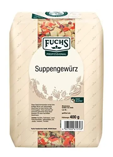 Produktbild: Fuchs Professional - Suppengewürz | Schonend getrocknetes Gemüse zum Würzen von Suppen und Eintöpfen | Profi-Qualität für Großverbraucher und Gastronomie | 400 g im recyclebaren Beutel