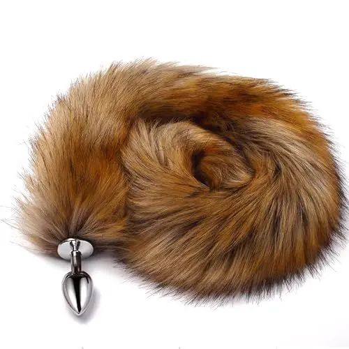 Produktbild: Fuchsschwanz Analplug für Frauen mit Schweif Edelstahl Anal Tail Plug SM Butt Plug BDSM Cosplay Tailplug Erotische Furry Anal Plug Schwanz Fuchs Sexspielzeug für Männer Paare Anfänger(M)