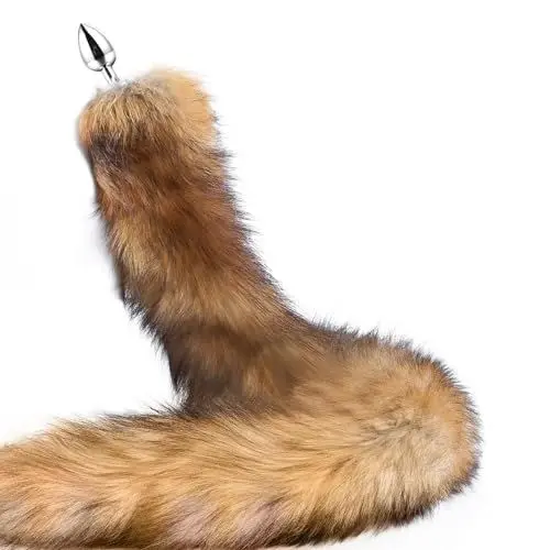 Produktbild: Analplug Fuchsschwanz für Frauen BDSM Fox Tail Plug Schweif Edelstahl SM ButtPlug Cosplay Tailplug Erotische Furry Anal Plug Schwanz Fuchs Sexspielzeug für Männer Paare Anfänger(S)