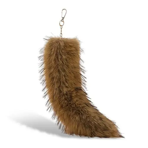 Produktbild: Fuchsschwanz Anhänger, 38cm Fell Schwanz Keychain, Weich Flaumig Dicht Dekoration, Sinnvolle Geschenke Armband, für Papa Mama Mann Frau Freund Freundin Kollegen