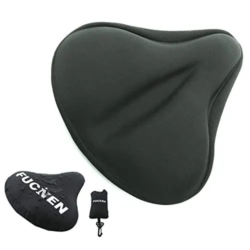 Produktbild: FUCNEN 27 x 25cm Sattelbezug Gelüberzug für den Fahrradsitz Breiter Sattelbezug Passend für Stationäre Fahrräder, Indoor-Radfahren, Spinnen, Gepolstert Sattel Kissen Soft Gel