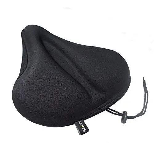 Produktbild: FUCNEN Sattelbezug Gel für Heimtrainer 29 x 27 cm Sattelbezug Breit Fahrrad Sattelbezug Groß für Rennrad Hometrainer Stationäre Fahrräder Gelsattel überzug Bequeme Weiche Gel-Konstruktion Gelüberzug