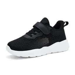 Produktbild: Fudaolee Unisex Kinder Turnschuhe Jungen Sportschuhe Atmungsaktiv Laufschuhe Mädchen Leichtgewicht Sneaker rutschfest Hallenschuhe Freizeit Fitnessschuhe A-Schwarz 30 EU