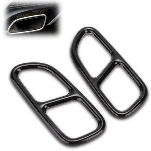 Produktbild: Für CLA SLK R172 SL R231 2Pcs Rostfreier Stahl Auspuffblende Zierrahmen Quad Outlet Verkleidungen der Hinteren Auspuffrohrabdeckung, Auto Auspuffrohr Heck Kehle Rahmen