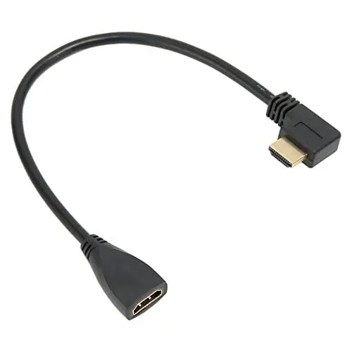Produktbild: Für HDMI Verlängerungskabel 1FT, Linker Winkel 4K HDMI1.4 Extender Stecker auf Buchse Kabel, Unterstützt 3D, Vergoldeter Stecker Für HDMI Kabel Für, Laptop, HDTV,