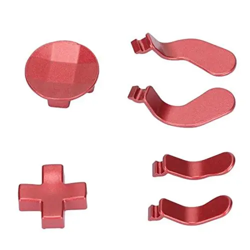 Produktbild: Für One Elite Series 2 Controller Metall-Ersatzteile, Einschließlich 4 Trigger Paddles und 2 Austauschbare D-Pads Cross Key Edelstahl(rot)