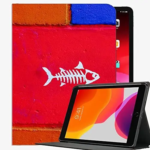 Produktbild: Für iPad Case Fit 2018/2017 iPad 9.7 6th / 5 Generation, Fischkunst Wandfarbe Case Slim Shell Cover für iPad 9,7 Zoll