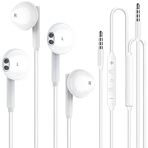 Produktbild: für 3.5mm In-Ear kopfhörer mit Kabel in Ear Ohrhörer mit Mikrofon und Lautstärkeregler für iPhone, iPod, iPad, MP3, Huawei, Samsung, Leichte mit 3.5mm