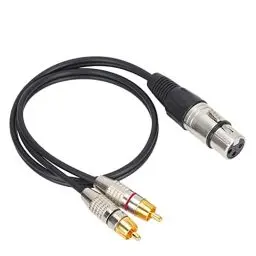Produktbild: Dioche XLR-Stecker auf Cinch, 50CM Audio Splitter, 1 XLR Buchse auf 2 Cinch Stecker, Kabel für Heimkino und professionelle Audiogeräte