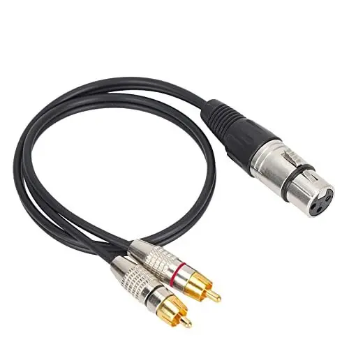 Produktbild: Dioche XLR-Stecker auf Cinch, 50CM Audio Splitter, 1 XLR Buchse auf 2 Cinch Stecker, Kabel für Heimkino und professionelle Audiogeräte