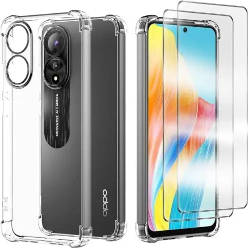 Produktbild: für Oppo A18/OPPO A38 Hülle,mit 2 Stück Displayschutz Schutzfolie,Handyhülle Transparente Soft Silikon TPU Schutzhülle Bumper Case für Oppo A18/OPPO A38, Durchsichtig