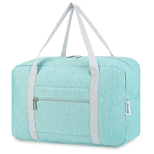 Produktbild: für Ryanair Handgepäck 40x20x25 & Klein Handgepäck Tasche für Flugzeug - Faltbare Reisetasche Damen & Weekender Damen - Handgepäck Koffer 20L (Minzgrün)