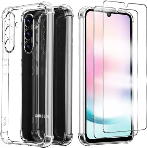 Produktbild: für Samsung Galaxy A05S Hülle,mit 2 Stück Displayschutz Schutzfolie,Handyhülle Transparente Soft Silikon TPU Schutzhülle Bumper Case für Samsung Galaxy A05S, Durchsichtig