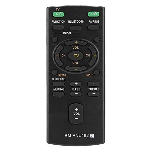 Produktbild: Dioche Fernbedienung, HT-CT60BT Fernbedienung, ABS Schwarz Ersatzfernbedienung RM-ANU192 für Soundbar SACT60BT HTCT60BT SSWCT60