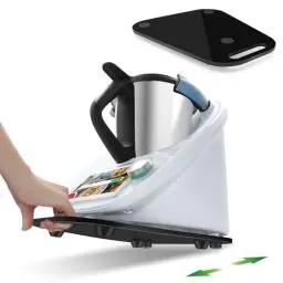 Produktbild: für Thermomix TM6 Gleitbrett,Acryl Gleitbrett Zubehör, Schnelles Bewegen Rollbrett für Thermomix Vorwerk Küchenmaschine TM 6 TM5 Zubehör Unterlage Brett (Schwarz)