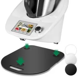 Produktbild: für Thermomix TM6 TM5 Gleitbrett Acryl,Ticanros Premium Schnelles Bewegen Rollbrett für Thermomix Vorwerk Küchenmaschine TM6 Zubehör Unterlage Brett, Glänzend Schwarz