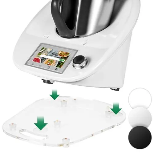 Produktbild: für Thermomix TM6 TM5 Gleitbrett Acryl,Ticanros Premium Schnelles Bewegen Rollbrett für Thermomix Vorwerk Küchenmaschine TM6 Zubehör Unterlage Brett, Transparent