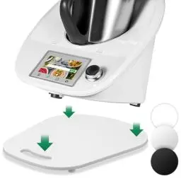 Produktbild: für Thermomix TM6 TM5 Gleitbrett Acryl,Ticanros Premium Schnelles Bewegen Rollbrett für Thermomix Vorwerk Küchenmaschine TM6 Zubehör Unterlage Brett, Weiß