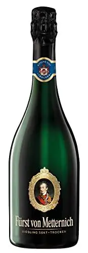 Produktbild: Fürst von Metternich Riesling Sekt Trocken (1 x 0,75 l) Deutschlands beliebtester Premiumsekt, aus deutschen Rieslingweine, Anbaugebieten in Rheinhessen, Rheingau & Pfalz, ausgeprägte Fruchtaromen