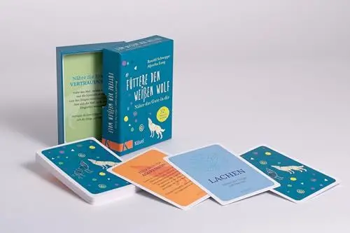 Produktbild: Füttere den weißen Wolf: Nähre das Gute in dir - 52 Impulskarten I mit Stülpdeckelschachtel und Booklet