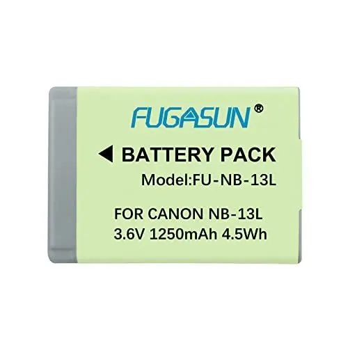 Produktbild: FUGASUN 1 stücke 1250 mAh NB-13L NB13L Batterie für PowerShot G7 X Mark III, G7 X Mark II, G9 X Mark II, G1 X Mark III, G5 X, G5 X Mark II, G7 X, G9 X, SX620 HS, SX720 HS, SX730 HS, SX740 HS