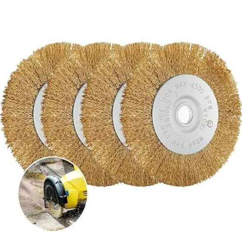 Produktbild: Fugenbürste 4er Set | Kompatibel mit Gloria Multibrush und anderen Drahtbürsten | 10 mm Breite | Weedbrush Zubehör Ersatzbürste Bürste