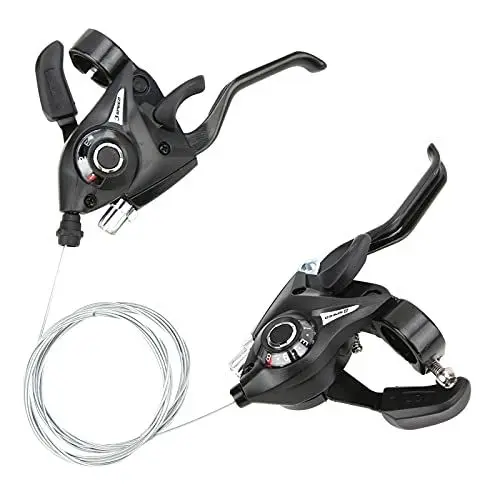 Produktbild: fuik Fahrradschalthebel-Schalthebel-Umwerfer, langlebige 3x7 21-Gang-Fahrradschalthebelbremse, hohe Genauigkeit, komfortabel, universell für Rennräder für Mountainbikes(3X8 24 Geschwindigkeit)
