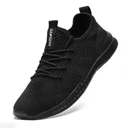 Produktbild: FUJEAK Herren Walkingschuhe Turnschuhe Fitnessstudio Sportschuhe Sneaker Running Tennis Schuhe Freizeit Straßenlaufschuhe Fashion Leichtgewichts Atmungsaktiv Schlüpfen Schuhe Schwarz 46