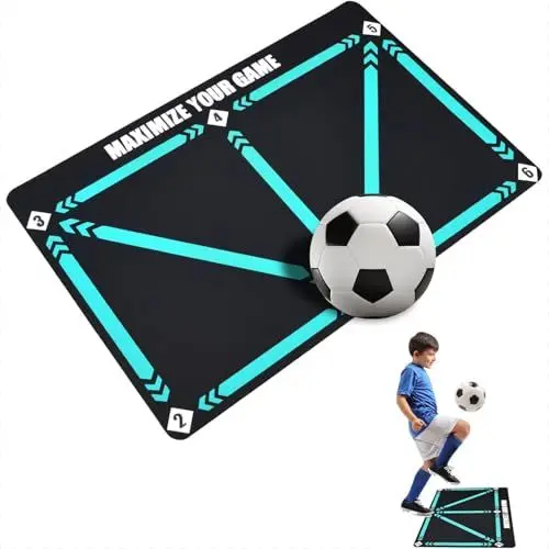 Produktbild: FUJIAN Fussball Matte Ballkontrolle Soccer Training Mat, 90x60cm rutschfeste Fussballmatte Training Ballkontrolle, Football Training Mat (Blau)