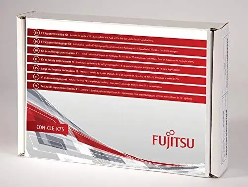 Produktbild: FUJITSU Includes 1x Bottle of F1 Cleaning Fluid and Pack of 75x lint-Free Cloths for 75+ Applications