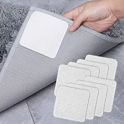 Produktbild: FuKuEn Teppichgreifer Antirutschmatte für Teppich Waschbar Teppichgreifer für Teppiche Vacuum Tech Teppichstopper Antirutschmatte für Hartholzböden rutschfest Teppichstopper 10cmx10cm 8 Stück