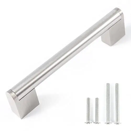 Produktbild: FULGENTE 10 Stück Satinierter Nickel Möbelgriffe 128mm Edelstahl Chrome Küchengriffe für Küche Kabinett Schlafzimmer Schranktür Griffe Möbel Türknauf Kleiderschrank Zieht Schubladengriff