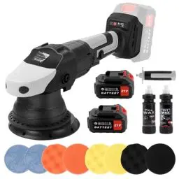 Produktbild: Fulgutonit Akku Poliermaschine für Auto, 900W Exzenter Polierer Poliermaschine Set mit 2 Batterien und 2 Politur, 3 Variable Geschwindigkeiten 2000-6000 RPM, Ideal für die Autopflege