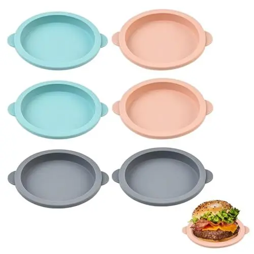 Produktbild: FULHANY 6 StüCk Silikonform Backen - Muffin Backform Silikon - Backformen FüR HeißLuftfritteuse,Burger Brot, Toast, Sandwiches Antihaftbeschichtung Cupcakes, KüChenbackwerkzeuge