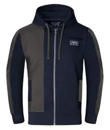 Produktbild: FULL TIME SPORTS Herren-Fleece-Panel-Hoodies Mit Frontrei§Verschluss, LŠssiges Herren-Fleece-Pullover-Hoodie-Oberteil FŸr Laufen, Fitnessstudio Und Arbeitskleidung (Holzkohle with Marine, Medium)