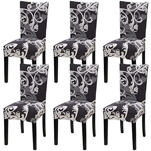 Produktbild: Fuloon Stuhlhussen 4er 6er Set, Stuhlüberzug Universal Stretch Abnehmbare Stuhlbezug, Bezüge für Esszimmerstühle Schwingstuhl Moderne Hochzeit Bouquet, Hotel, Restaurant Dekor