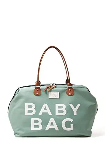 Produktbild: Fume London Baby Bag & Wickeltasche - Stilvolle, Multifunktionale Kliniktasche für Mama | Große, Wasserdichte Diaper Bag für Travel und Mutterschaft (Grün)