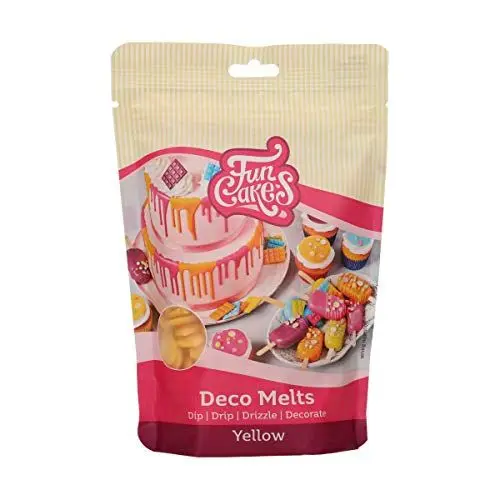 Produktbild: FunCakes Deco Melts Gelb - Tauchen, drippen, dippen und dekorieren! In der Mikrowelle schmelzen und in jede Form gießen, 250 g
