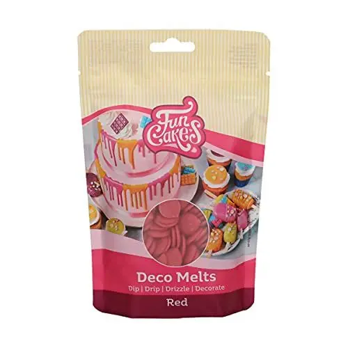 Produktbild: FunCakes Deco Melts Rot - Tauchen, drippen, dippen und dekorieren! In der Mikrowelle schmelzen und in jede Form gießen, 250 g