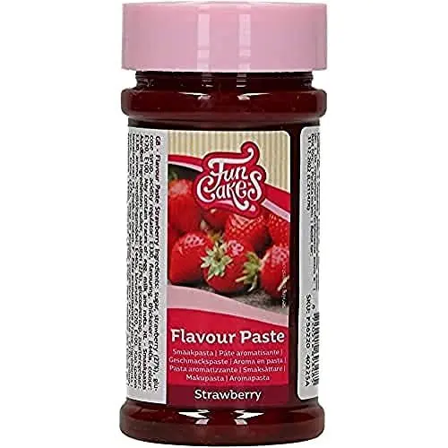Produktbild: FunCakes Geschmackpaste Erdbeere: Lebensmittelaroma, großartiger Geschmack, perfekt zum Dekorieren von Kuchen, geeignet für Teig und Füllungen. 120 g.