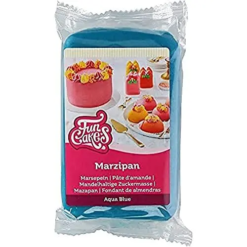 Produktbild: FunCakes Mandelhaltige Zuckermasse (holländisches Marzipan) Aqua Blue: Einfach zu verwenden und geschmeidig, perfekt zum Dekorieren von Kuchen, Halal, koscher und glutenfrei, 250 g