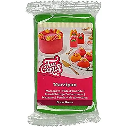 Produktbild: FunCakes Mandelhaltige Zuckermasse (holländisches Marzipan) Grass Green: Einfach zu verwenden und geschmeidig, perfekt zum Dekorieren von Kuchen, Halal, koscher und glutenfrei, 250 g