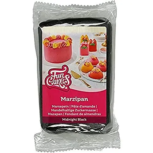 Produktbild: FunCakes Mandelhaltige Zuckermasse (holländisches Marzipan) Midnight Black: Einfach zu verwenden und geschmeidig, perfekt zum Dekorieren von Kuchen, Halal, koscher und glutenfrei. 250 g.