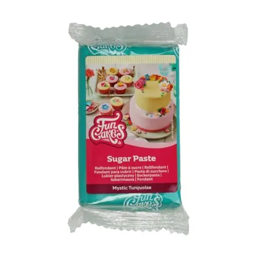 Produktbild: FunCakes Rollfondant Mystic Turquoise: Einfach zu verwenden, glatt, flexibel, weich und biegsam, perfekt zum Dekorieren von Kuchen, Halal, koscher und glutenfrei, 250 g