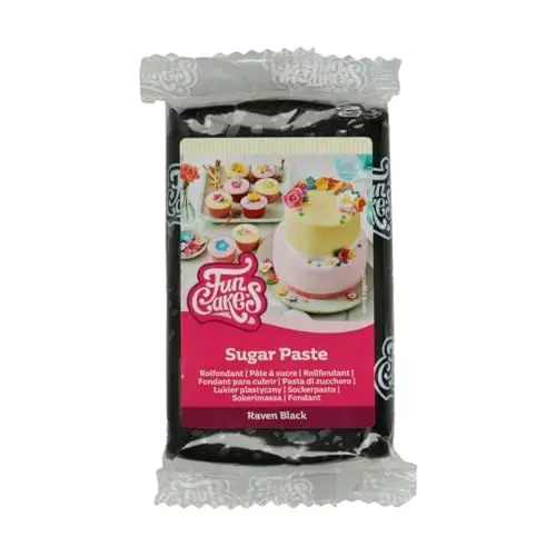 Produktbild: FunCakes Rollfondant Raven Black: Einfach zu verwenden, glatt, flexibel, weich und geschmeidig, perfekt zum Dekorieren von Kuchen, Halal, koscher und glutenfrei, 250 g